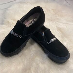 Vans Black Slip-On with Silver Detail